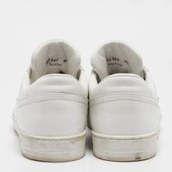 Pre Owned Prada White Leather Downtown Low Top Sneakers Size 42.5