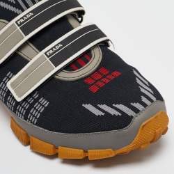 Prada Multicolor Knit Fabric Lace Up Sneakers Size 40