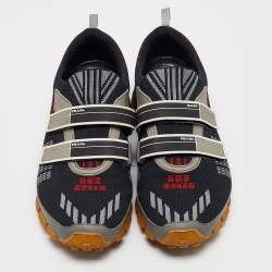 Prada Multicolor Knit Fabric Lace Up Sneakers Size 40