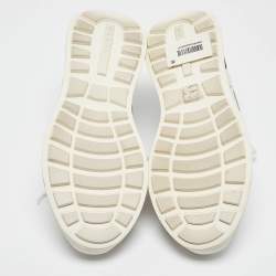 Pre Owned Prada White Leather Mechano Sneakers Size 43