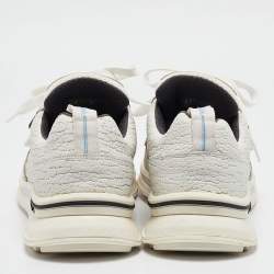 Pre Owned Prada White Leather Mechano Sneakers Size 43