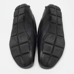 Prada Black Leather Penny Slip On Loafers Size 43.5