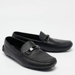 Prada Black Leather Slip On Loafers Size 43