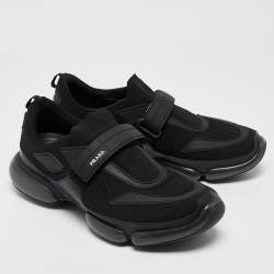 Prada Black Fabric and Rubber Cloudbust Low Top Sneakers Size 40