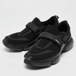 Prada Black Fabric and Rubber Cloudbust Low Top Sneakers Size 40