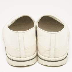 Pre Owned Prada White Leather Saint Tropez Sneakers Size 43