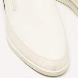 Pre Owned Prada White Leather Saint Tropez Sneakers Size 43