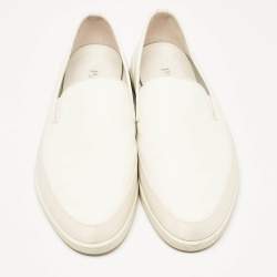 Pre Owned Prada White Leather Saint Tropez Sneakers Size 43