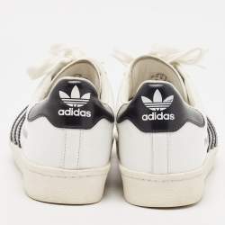 Prada X Adidas White/Black Leather Superstar Lace Up Sneakers Size 40