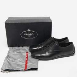 Prada Black Leather Lace Up Derby Size 42