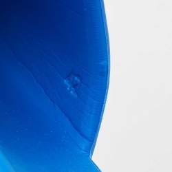 Prada Blue Rubber Triangle Logo Soft Pool Slides Size 42