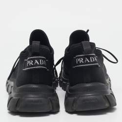 Prada Black Fabric Lace Up Sneakers Size 45