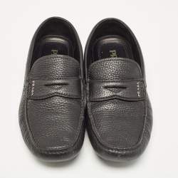 Prada Black Leather Slip On Loafers Size 41