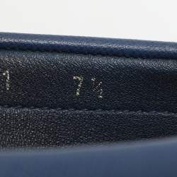 Prada Blue Saffiano Leather Penny Loafers Size 41.5