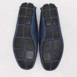 Prada Blue Saffiano Leather Penny Loafers Size 41.5