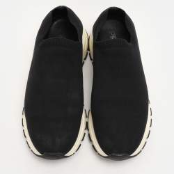 Prada Black Knit Fabric Low Top Sneakers Size 41