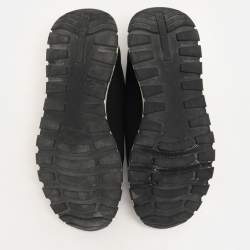 Prada Black Knit Fabric Low Top Sneakers Size 41
