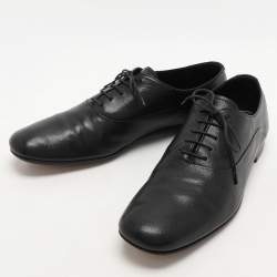 Prada Black Leather Lace Up Oxfords Size 42