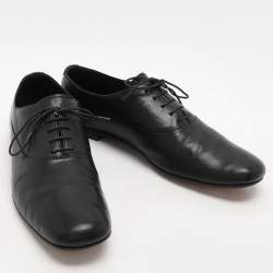 Prada Black Leather Lace Up Oxfords Size 42