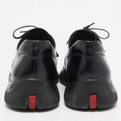 Prada Black Leather Cap Toe Oxfords Sneakers Size 42.5