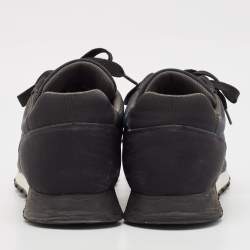 Prada Sport Black/Blue Canvas Low-Top Sneakers Size 46