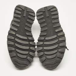 مملوكة مسبقًا Prada Black/Navy Blue  Leather and Nylon Low Top Sneakers Size 44.5