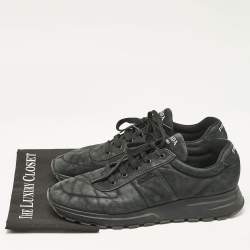 Prada Dark Green Nubuck Leather Lace Up Sneakers Size 45