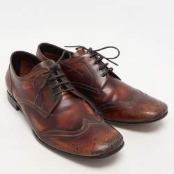 Prada Brown Leather Oxfords Size 40