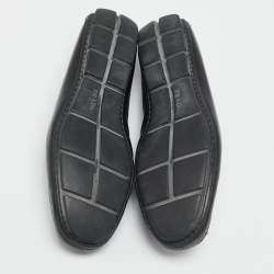 Prada Black Leather Slip On Loafers Size 43