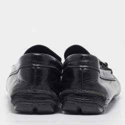 Prada Black Leather Slip On Loafers Size 43