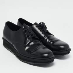Prada Black Leather Lace Up Derby Size 43
