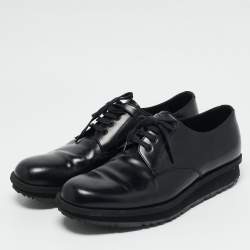 Prada Black Leather Lace Up Derby Size 43