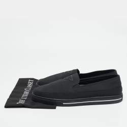 Prada Blue Canvas Slip On Sneakers Size 43.5