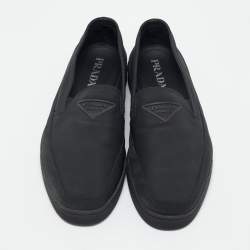 Prada Blue Canvas Slip On Sneakers Size 43.5