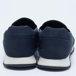 Prada Navy Blue Canvas Low Top Sneakers Size 43