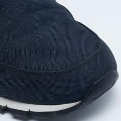 Prada Navy Blue Canvas Low Top Sneakers Size 43
