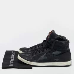 Prada Tricolor Leather And Fabric Camouflage High Top Sneakers Size 44