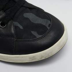 Prada Tricolor Leather And Fabric Camouflage High Top Sneakers Size 44
