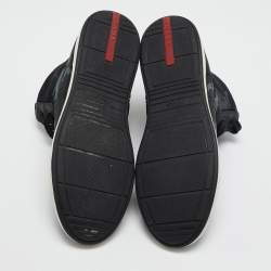 Prada Tricolor Leather And Fabric Camouflage High Top Sneakers Size 44