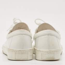 Prada White Leather Cassetta Wheel Sneakers Size 40.5