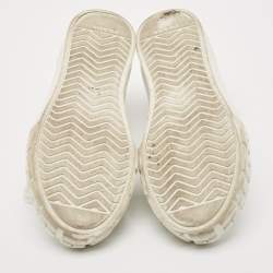 Prada White Leather Cassetta Wheel Sneakers Size 40.5