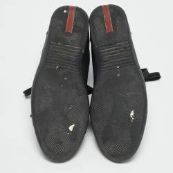 Prada Black Leather High Top Sneakers Size 45