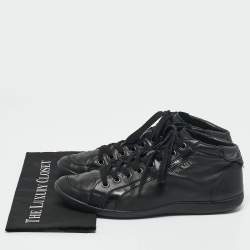 Prada Black Leather High Top Sneakers Size 45