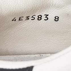 Prada White/Black Leather Macro Low Top Sneakers Size 42