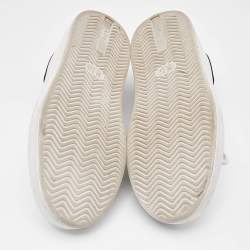 Prada White/Black Leather Macro Low Top Sneakers Size 42