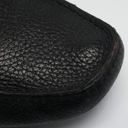 Prada Black Leather Triangle Logo Driver Slip On Loafers Size 43.5