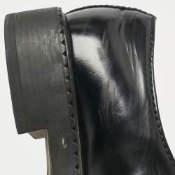 Prada Black Brushed Leather Logo Loafers Size 42