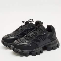 Prada Black Canvas and Rubber Cloudbust Thunder Sneakers Size 43
