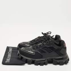Prada Black Canvas and Rubber Cloudbust Thunder Sneakers Size 43