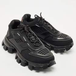 Prada Black Canvas and Rubber Cloudbust Thunder Sneakers Size 43